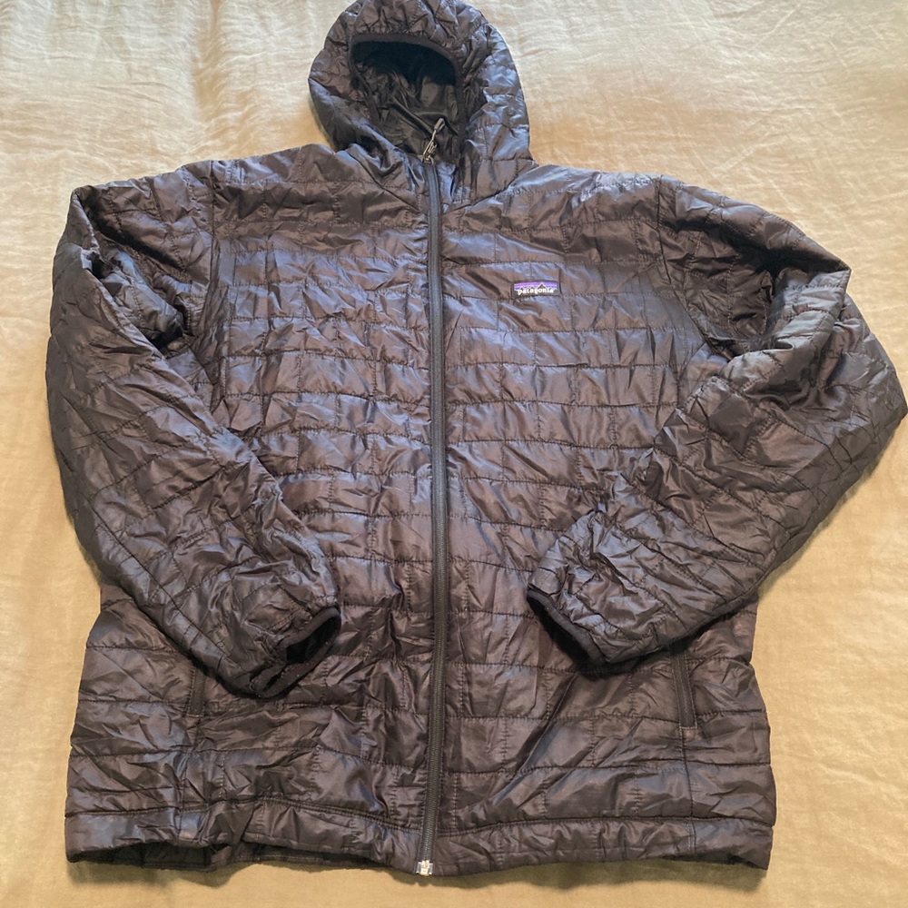 Black Patagonia Men’s Nanopuff Jacket with Hood